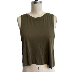 NWT Avocado Olive Cropped Muscle Tee Top Medium